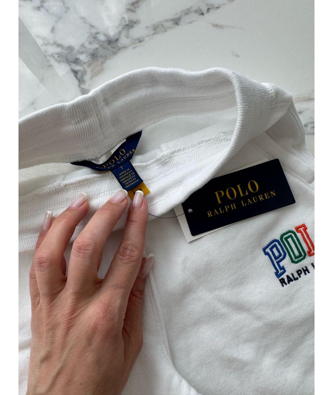 POLO RALPH LAUREN Белые хлопковые брюки и шорты, фото 3