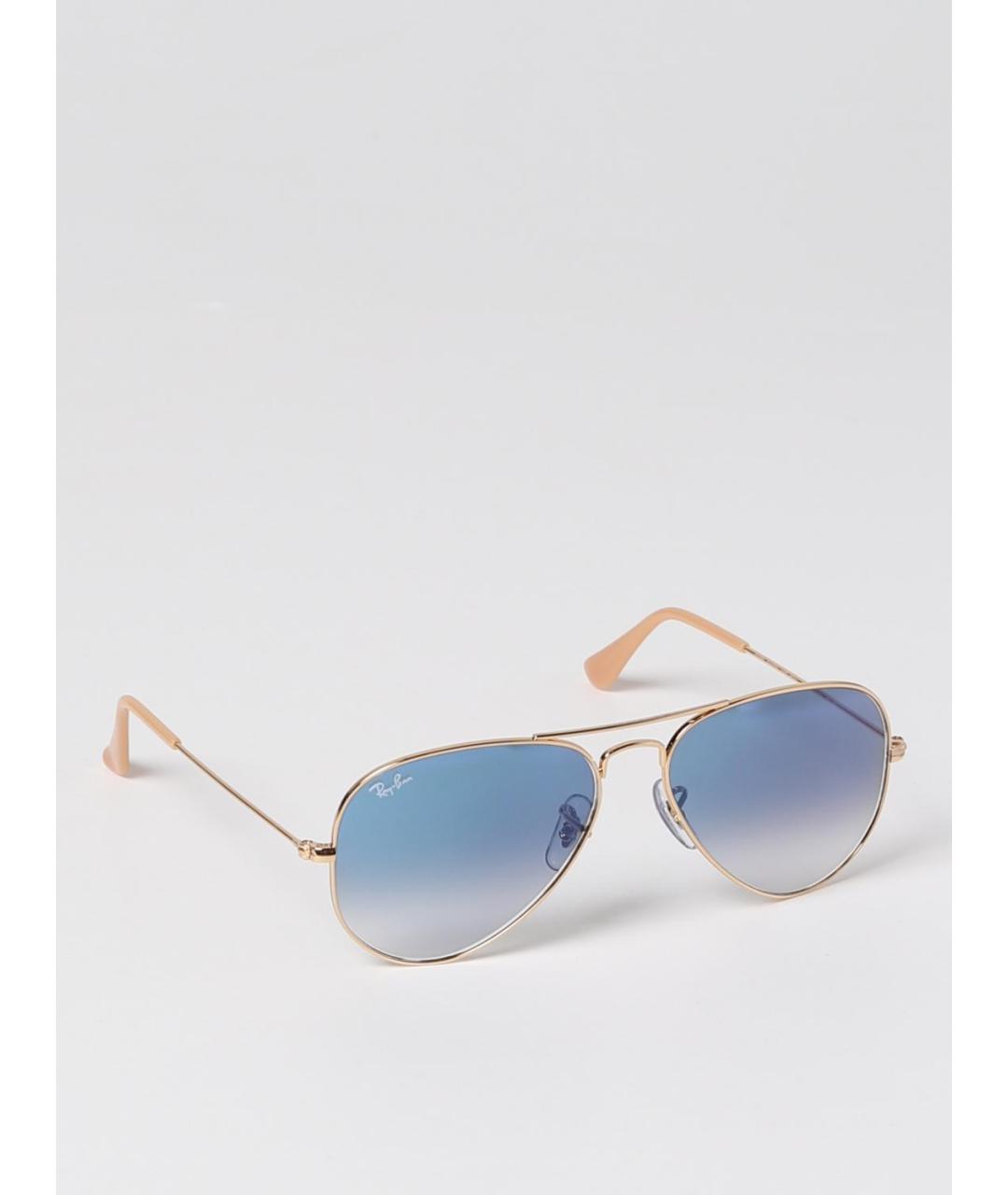RAY BAN Золотые металлические солнцезащитные очки, фото 4
