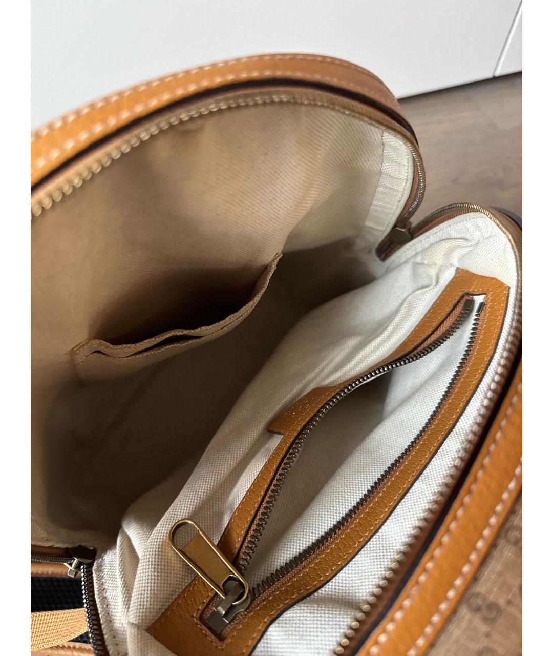 GUCCI Коричневый кожаный рюкзак, фото 4
