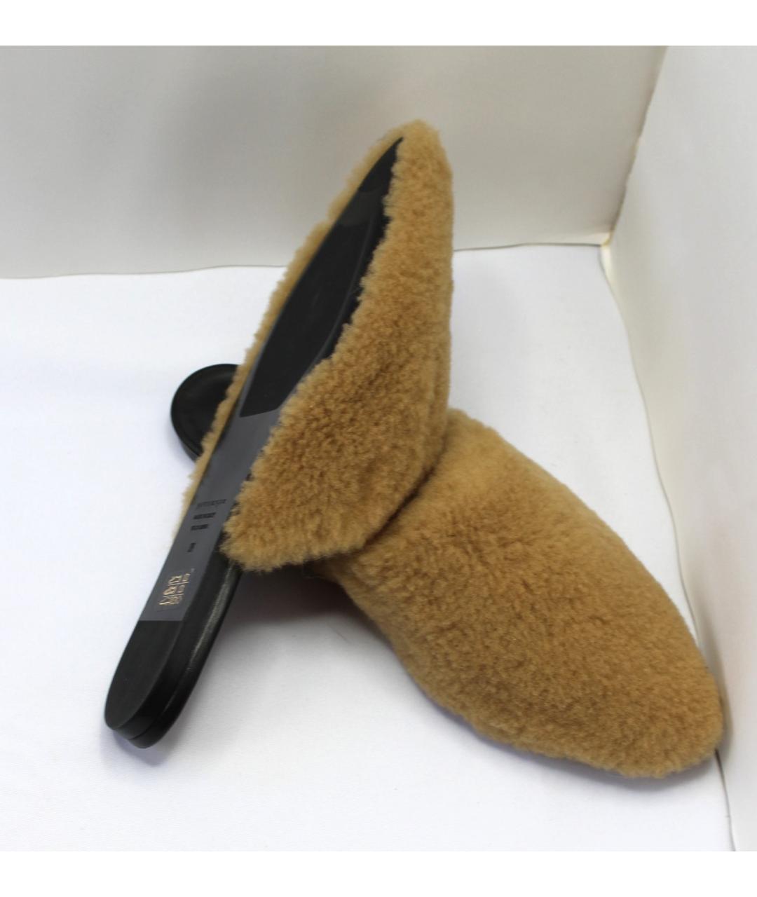 JIL SANDER Коричневые кожаные мюли, фото 8