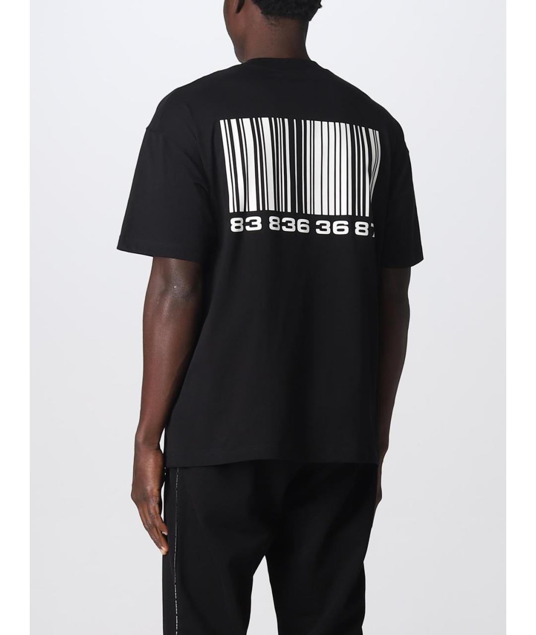 VETEMENTS Черная хлопковая футболка, фото 4