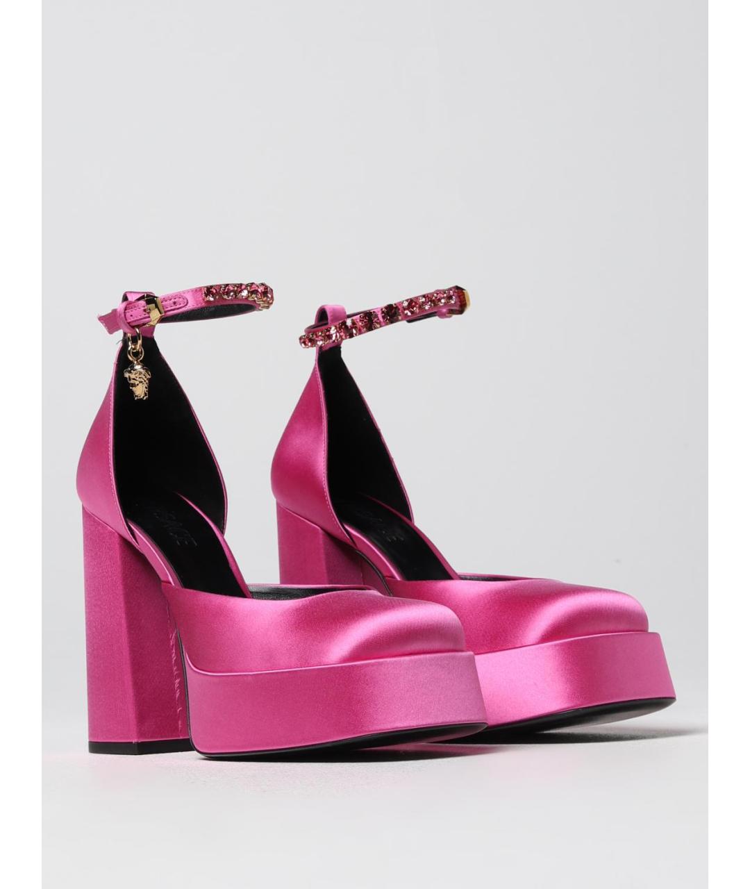 VERSACE Розовые текстильные туфли, фото 2
