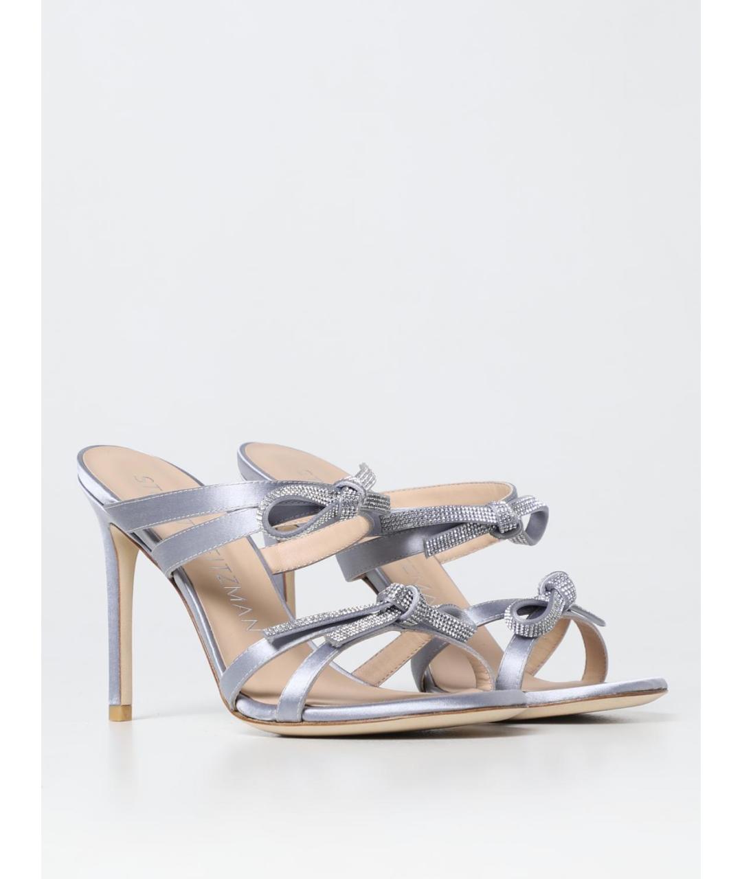 STUART WEITZMAN Серые текстильные мюли, фото 2