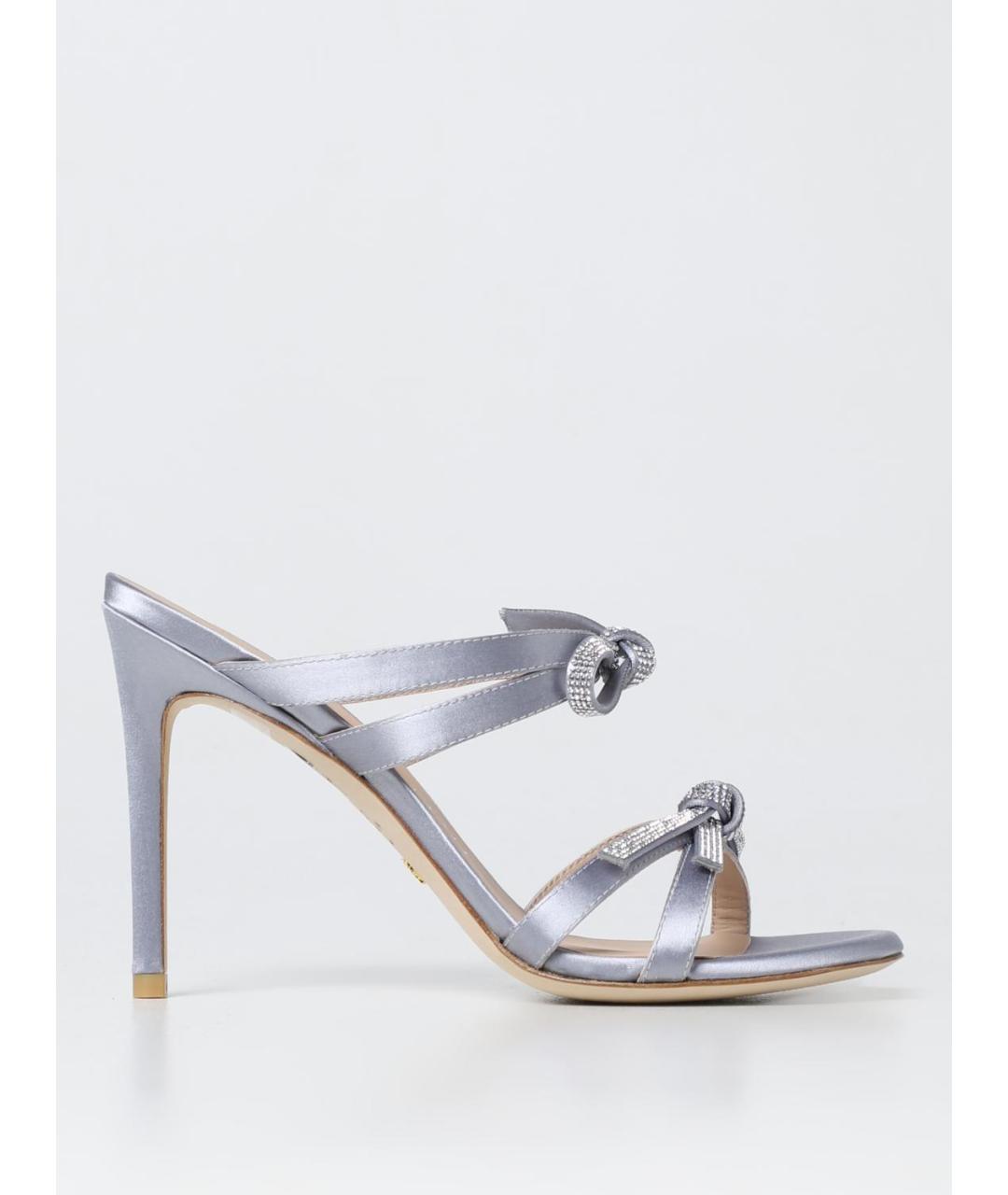 STUART WEITZMAN Серые текстильные мюли, фото 5