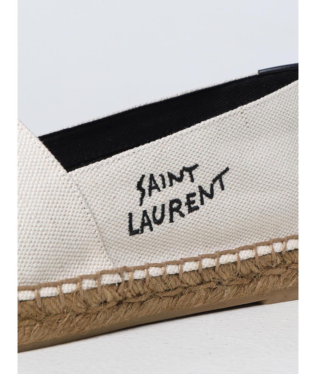 SAINT LAURENT Бежевые текстильные эспадрильи, фото 4