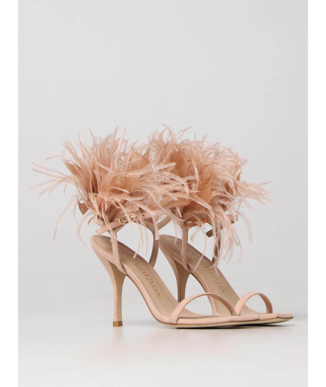STUART WEITZMAN Бежевые замшевые босоножки, фото 2