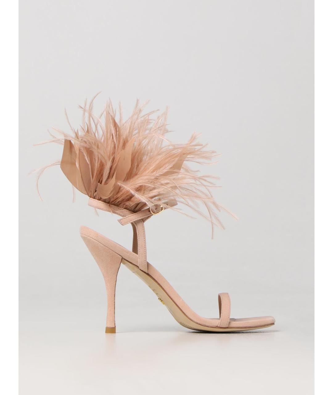 STUART WEITZMAN Бежевые замшевые босоножки, фото 5
