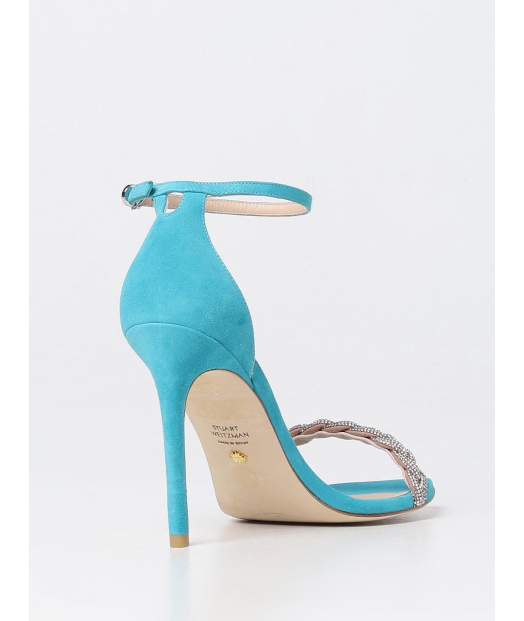 STUART WEITZMAN Голубые замшевые босоножки, фото 3