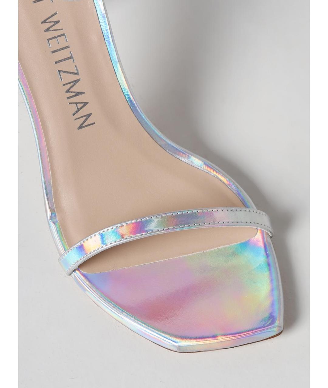 STUART WEITZMAN Серебряные босоножки, фото 4