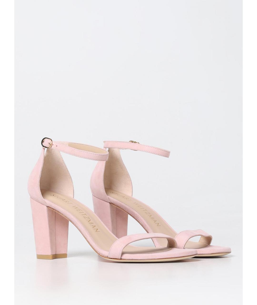 STUART WEITZMAN Розовые замшевые босоножки, фото 2
