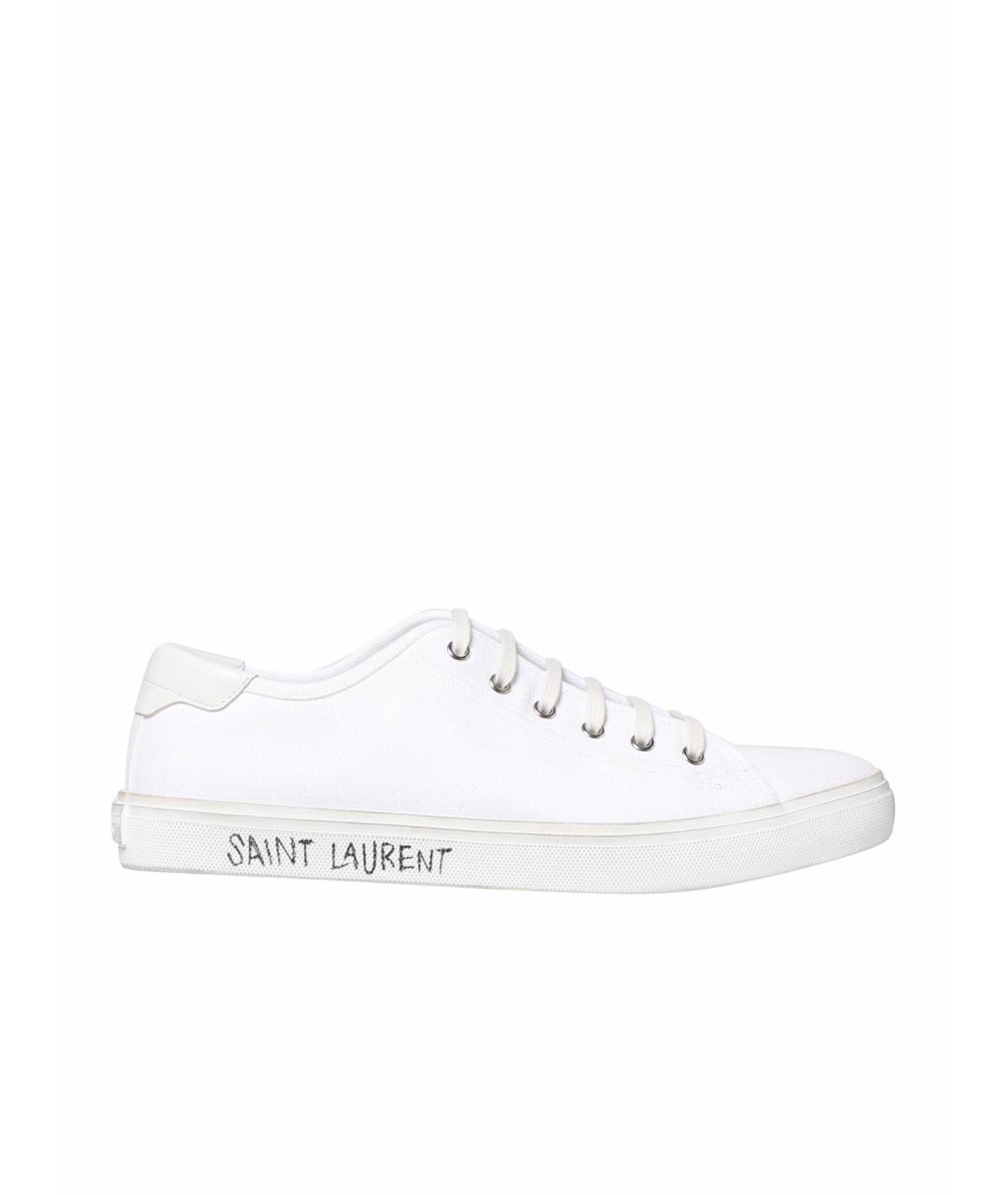 SAINT LAURENT Белые текстильные низкие кроссовки / кеды, фото 1