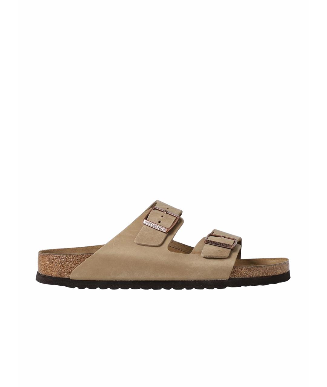 BIRKENSTOCK Бежевые замшевые сандалии, фото 1