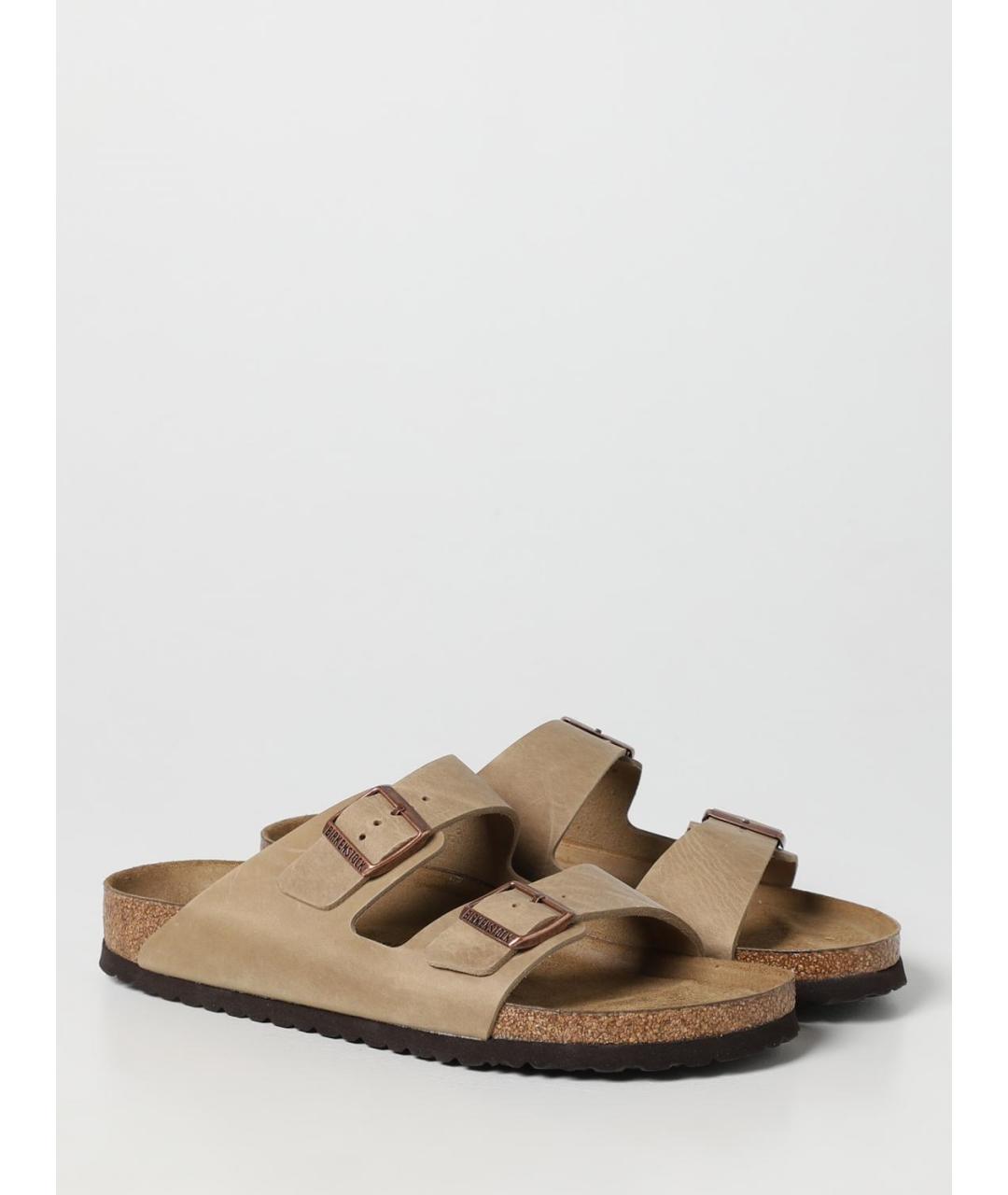 BIRKENSTOCK Бежевые замшевые сандалии, фото 2