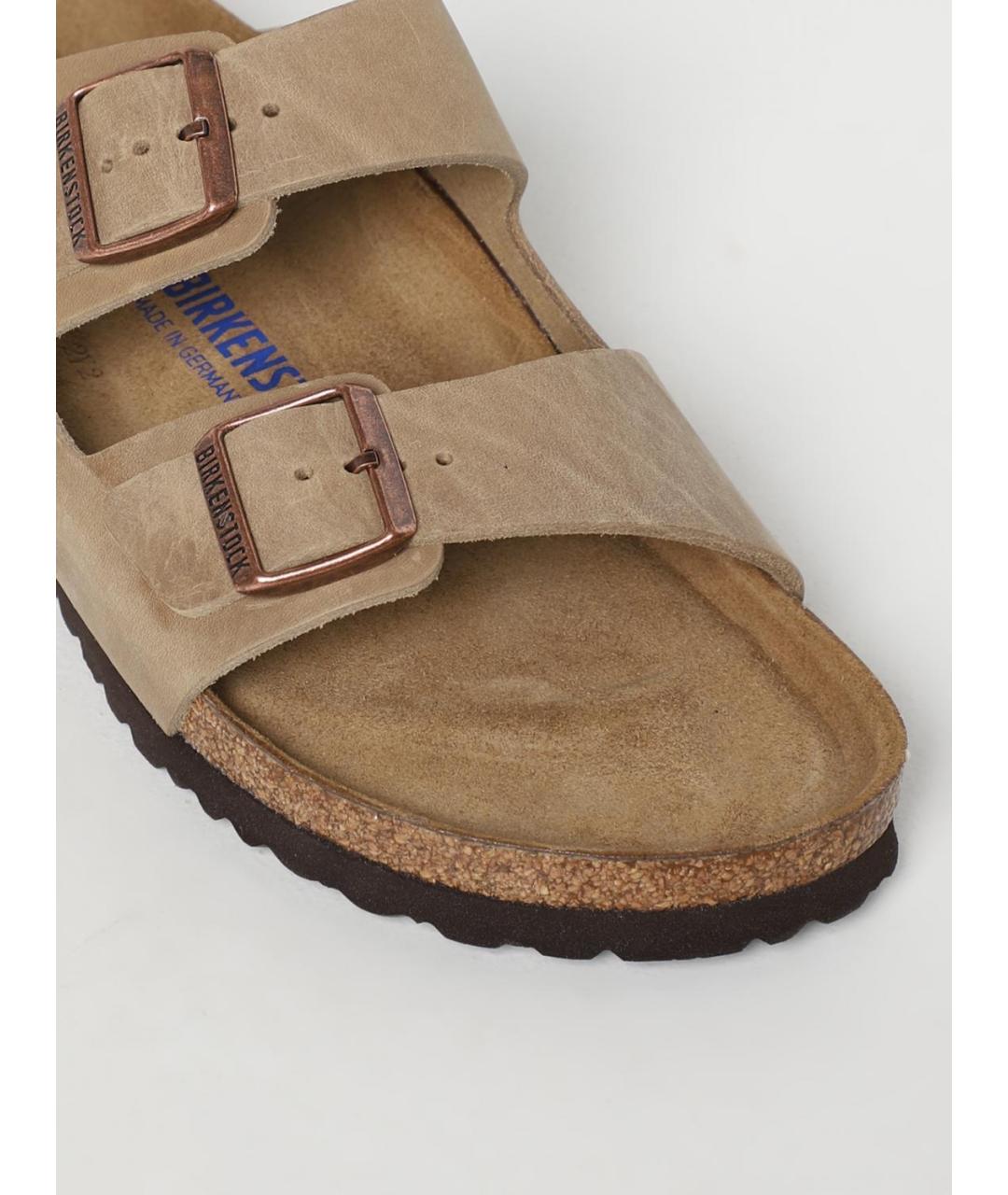 BIRKENSTOCK Бежевые замшевые сандалии, фото 4