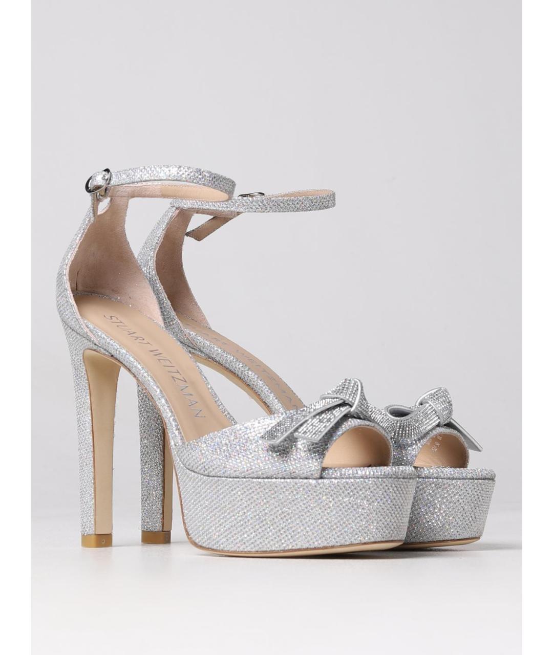 STUART WEITZMAN Серебряные босоножки, фото 2