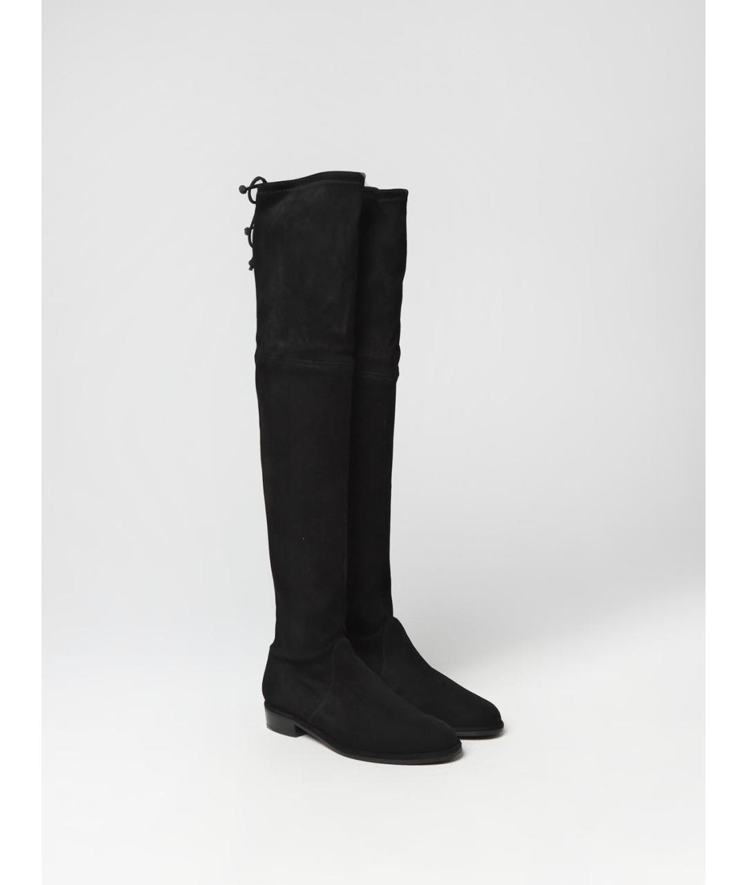 STUART WEITZMAN Черные замшевые ботфорты, фото 2