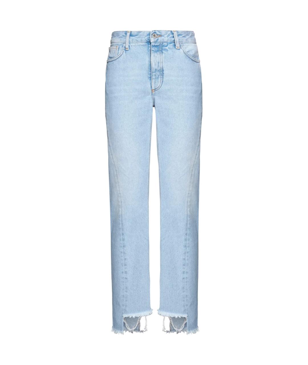 OFF-WHITE Голубые хлопковые прямые джинсы, фото 1
