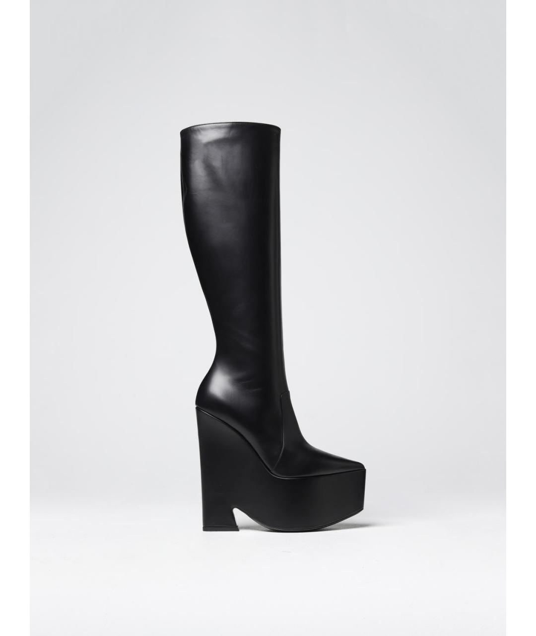 VERSACE Черные кожаные сапоги, фото 5