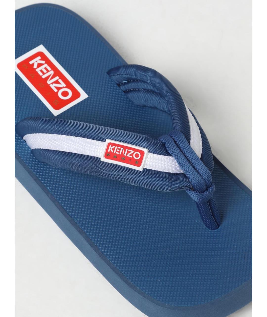 KENZO Синие резиновые шлепанцы, фото 4