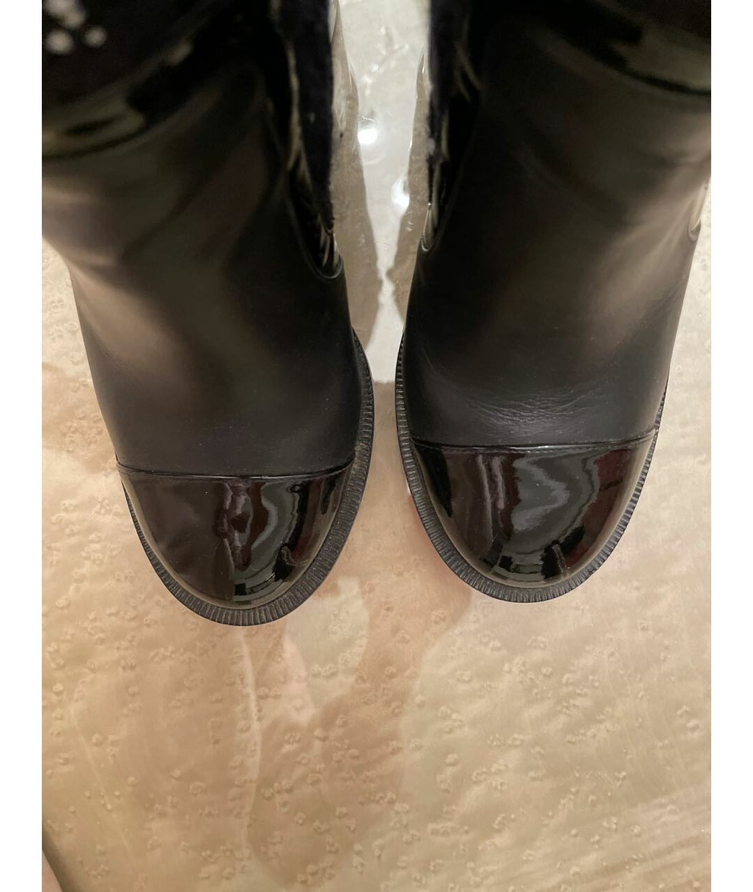 CHANEL PRE-OWNED Черные кожаные сапоги, фото 3