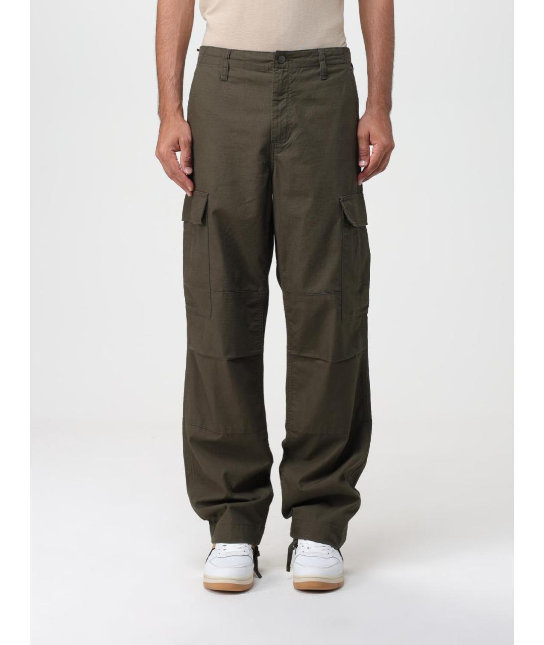 CARHARTT WIP Хаки хлопковые повседневные брюки, фото 2
