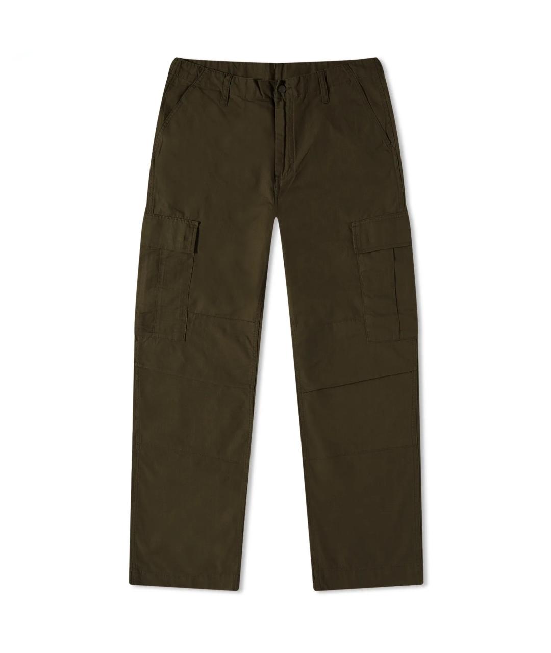 CARHARTT WIP Хаки хлопковые повседневные брюки, фото 1