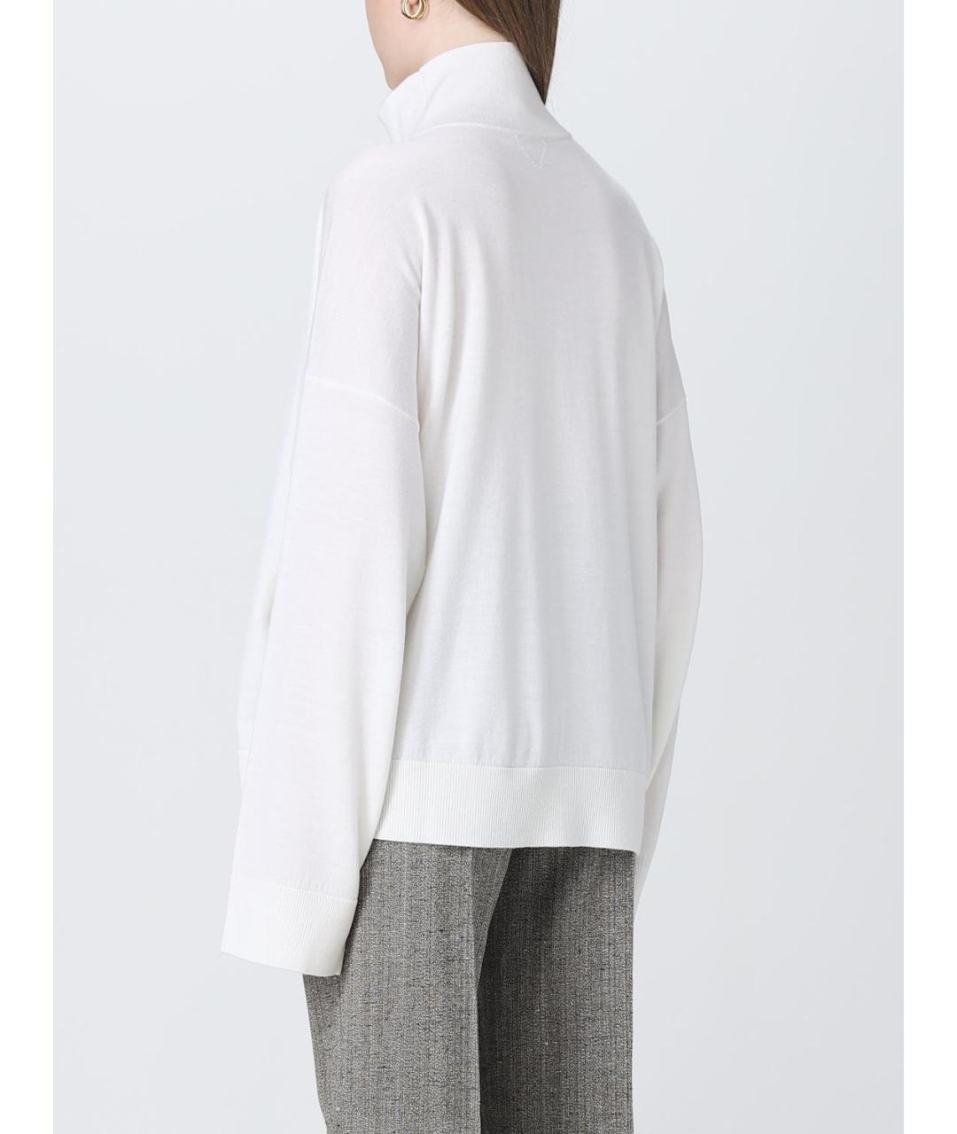 BOTTEGA VENETA Белый шерстяной джемпер / свитер, фото 4