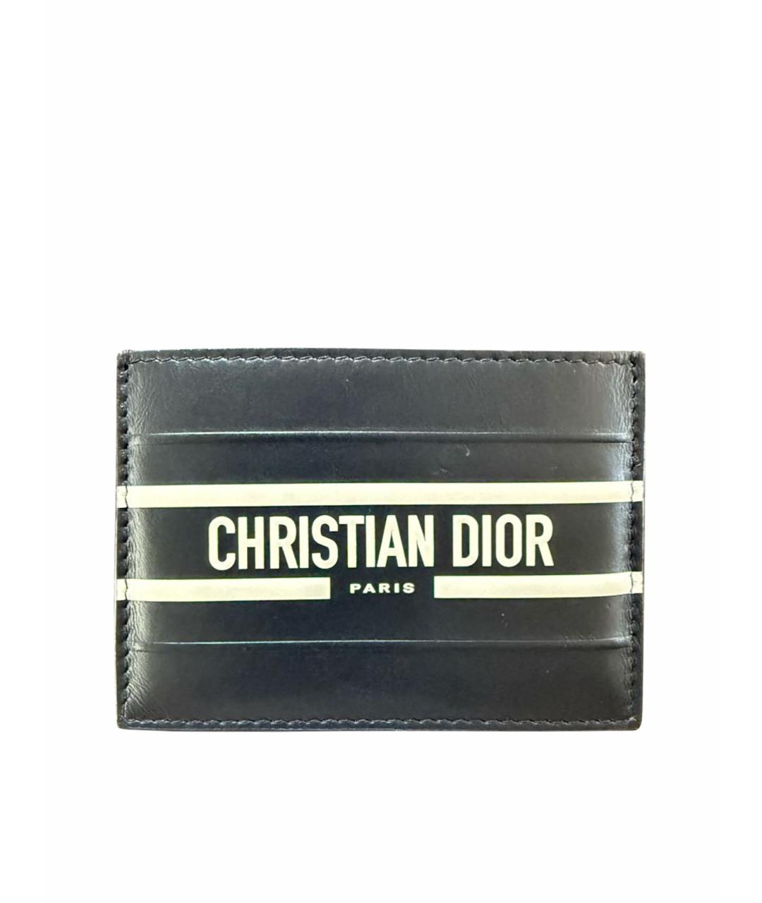 CHRISTIAN DIOR Синий кожаный кардхолдер, фото 1
