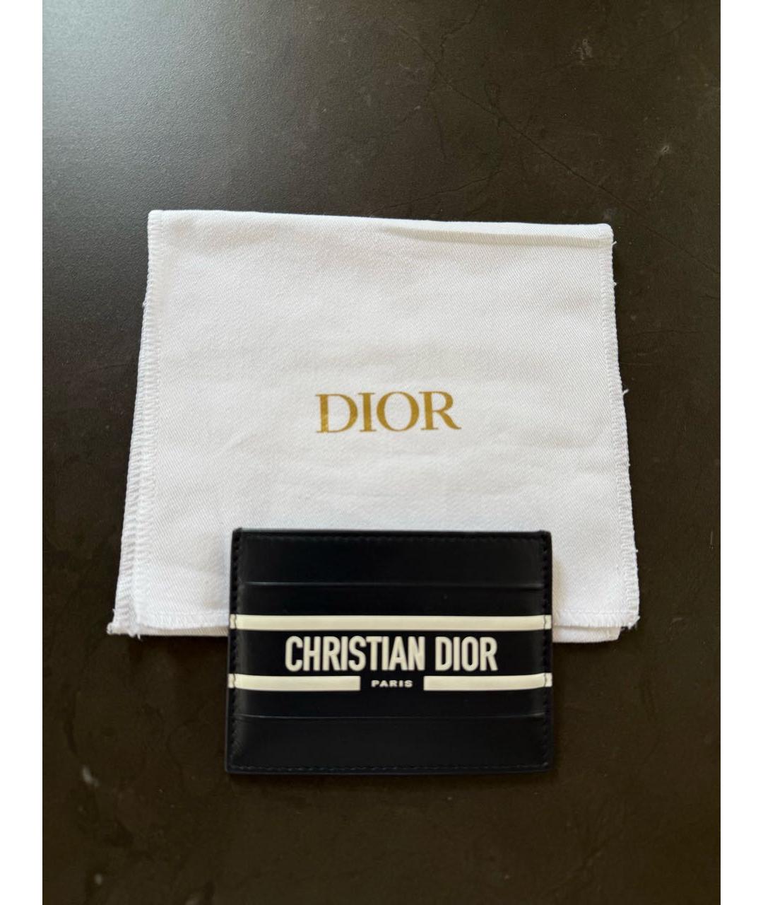 CHRISTIAN DIOR Синий кожаный кардхолдер, фото 2