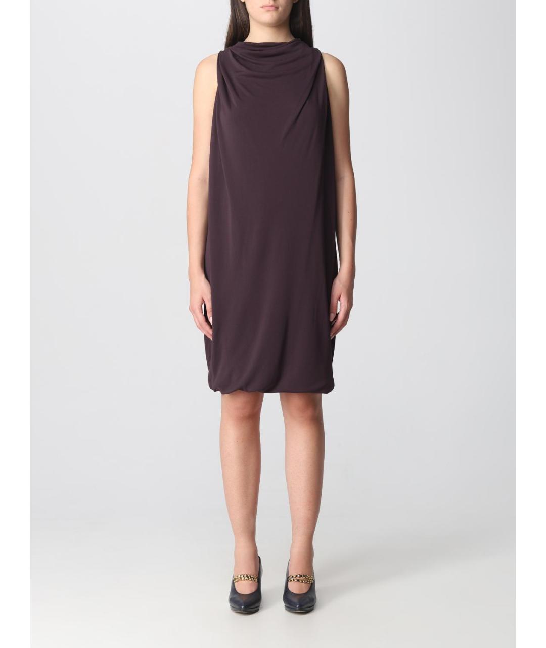 LANVIN Коричневое ацетатное платье, фото 2
