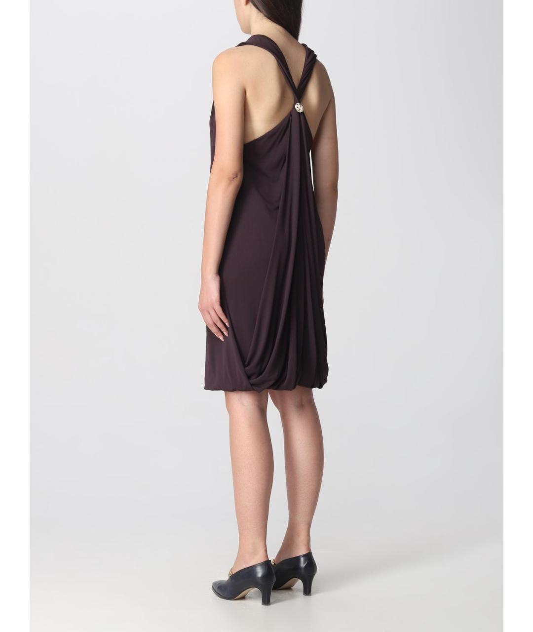 LANVIN Коричневое ацетатное платье, фото 3