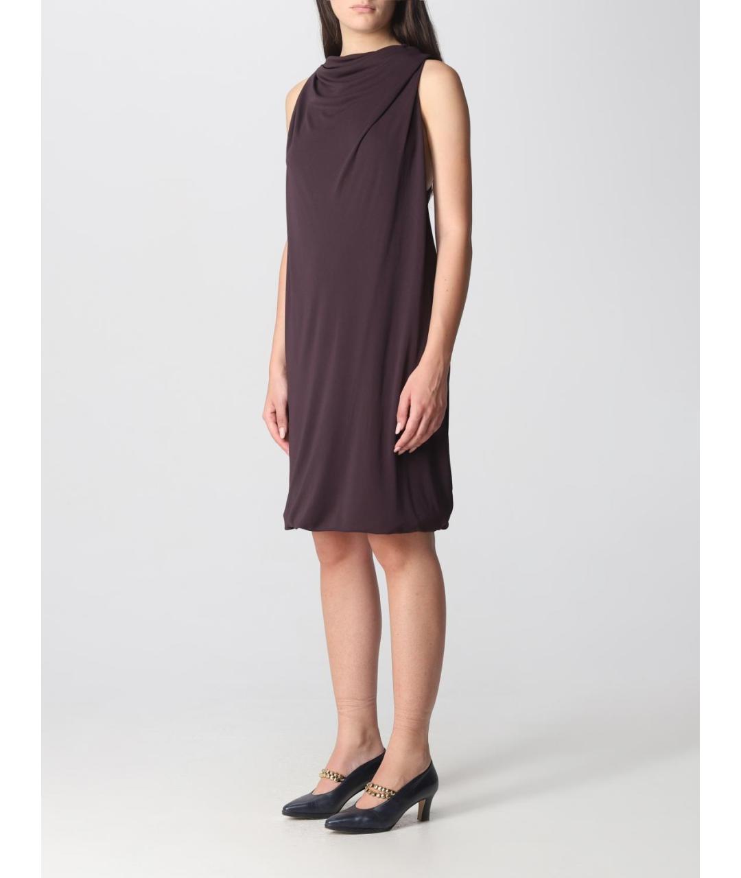 LANVIN Коричневое ацетатное платье, фото 4