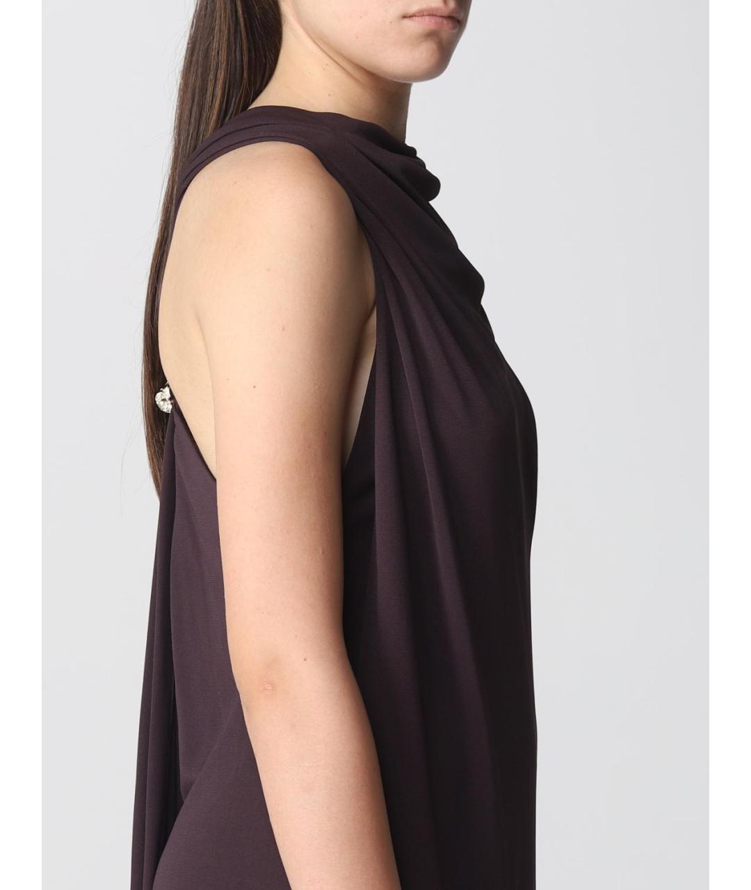 LANVIN Коричневое ацетатное платье, фото 5
