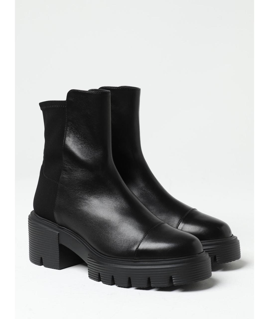 STUART WEITZMAN Черные кожаные ботинки, фото 2