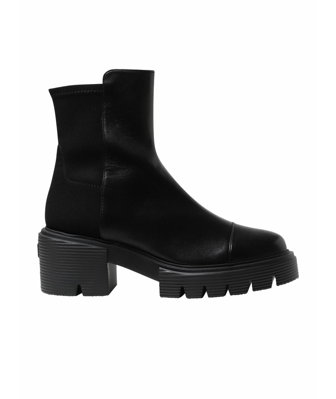 STUART WEITZMAN Черные кожаные ботинки, фото 1