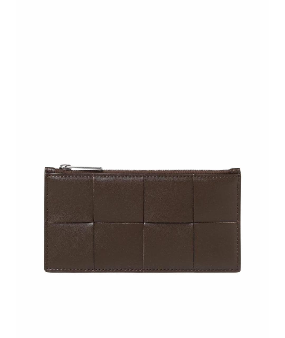 BOTTEGA VENETA Коричневый кожаный кардхолдер, фото 1
