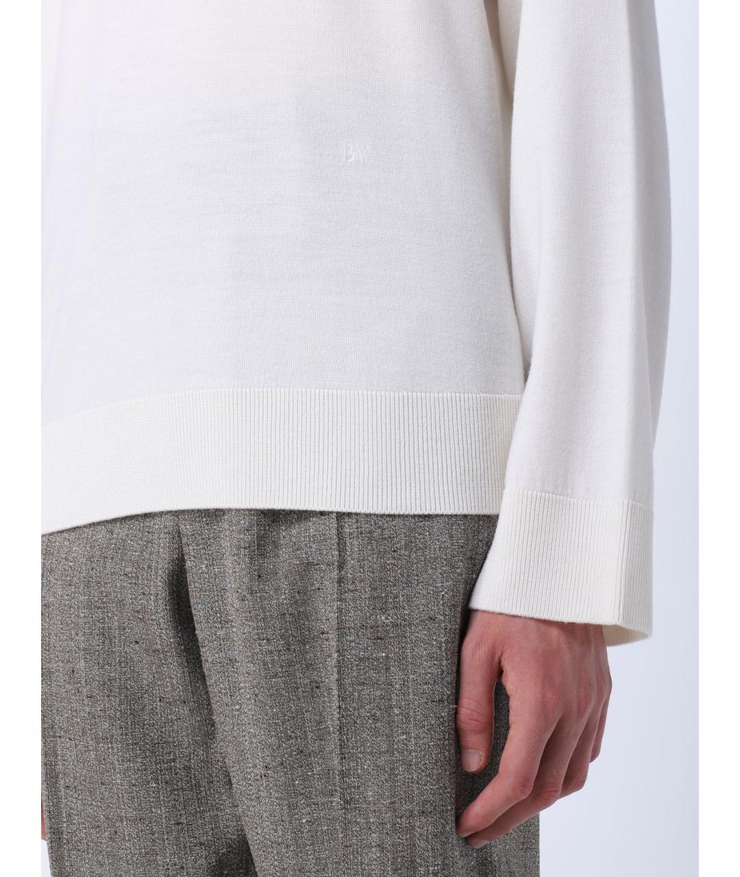 BOTTEGA VENETA Белый шерстяной джемпер / свитер, фото 6