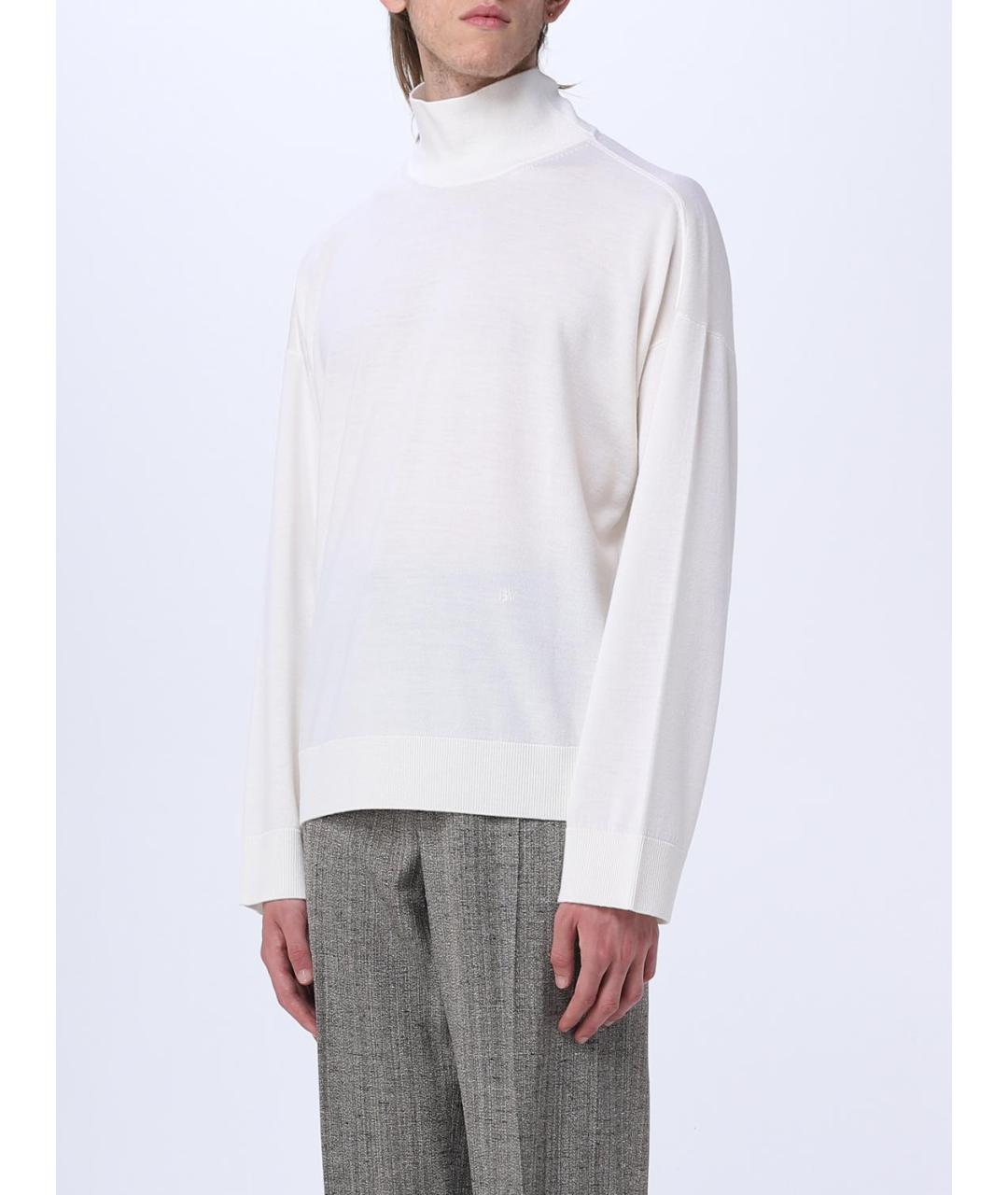 BOTTEGA VENETA Белый шерстяной джемпер / свитер, фото 5