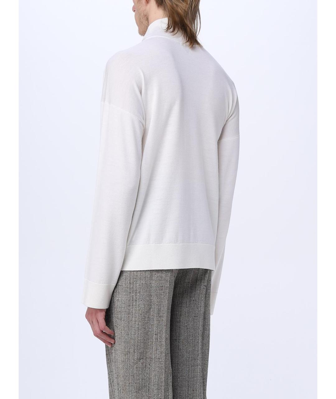 BOTTEGA VENETA Белый шерстяной джемпер / свитер, фото 4