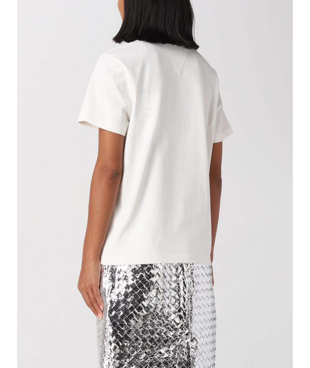 BOTTEGA VENETA Белая хлопковая футболка, фото 4