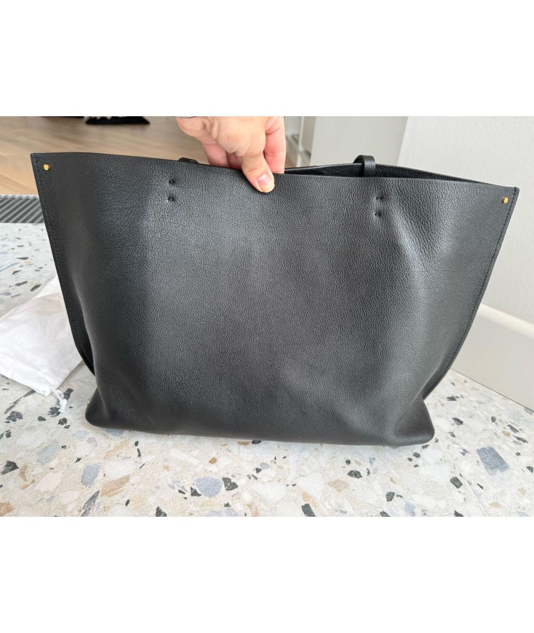 VALENTINO Черная кожаная сумка тоут, фото 3