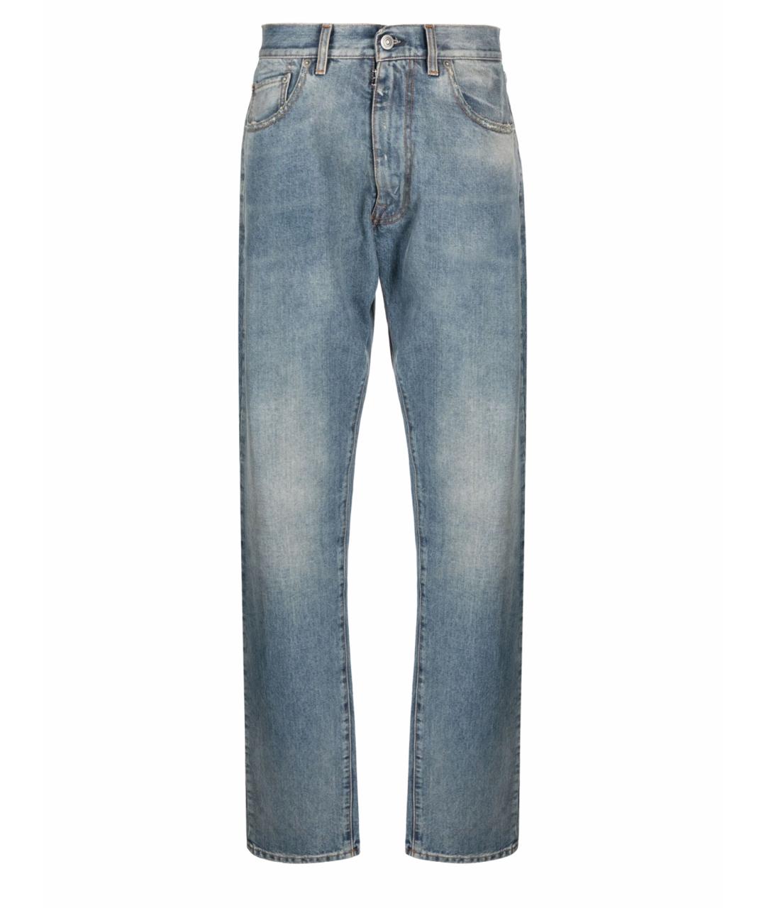 MAISON MARGIELA Синие хлопковые прямые джинсы, фото 1