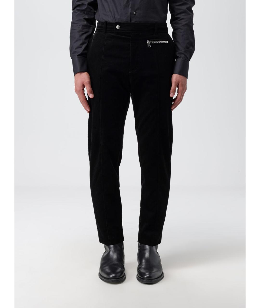 BALMAIN Черные хлопковые повседневные брюки, фото 2