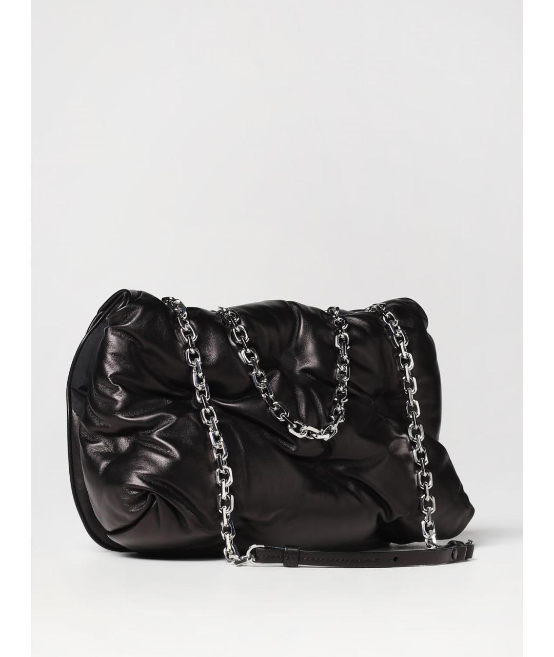 MAISON MARGIELA Черная кожаная сумка через плечо, фото 2