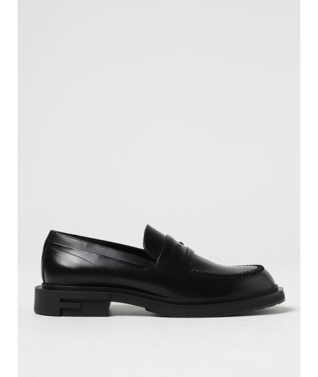 FENDI Черные кожаные лоферы, фото 5