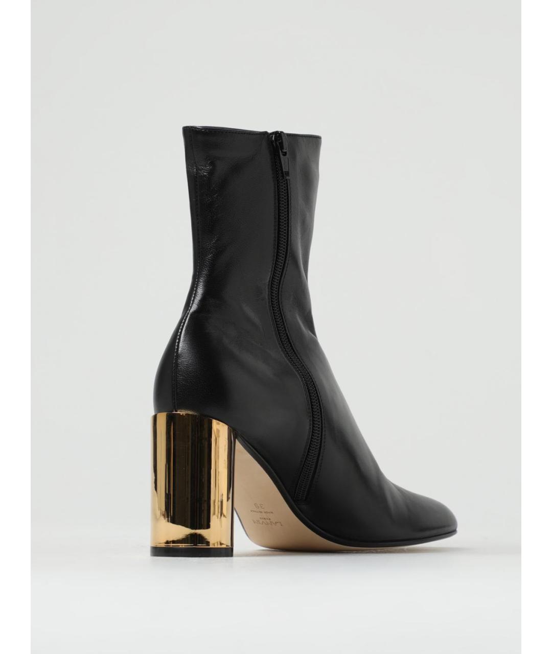 LANVIN Черные кожаные ботильоны, фото 3