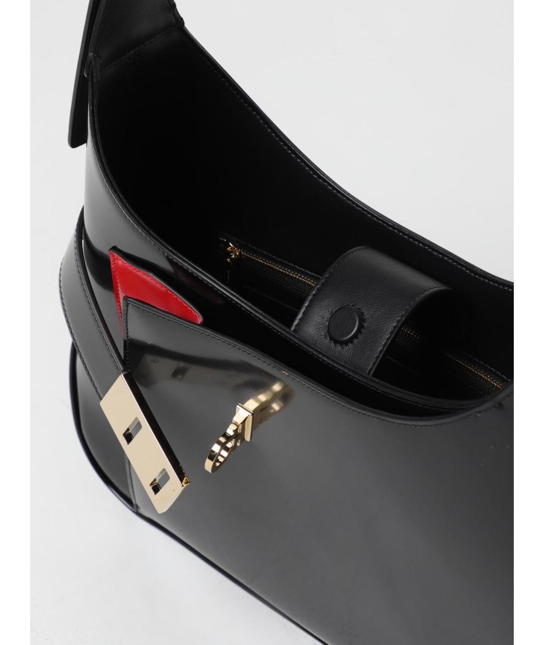 FERRAGAMO Черная кожаная сумка через плечо, фото 4