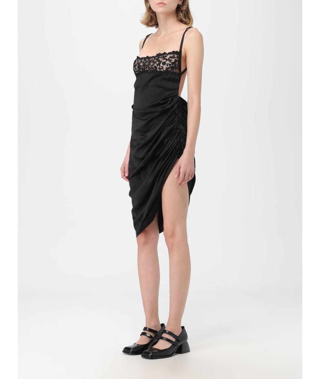JACQUEMUS Черное вискозное платье, фото 4