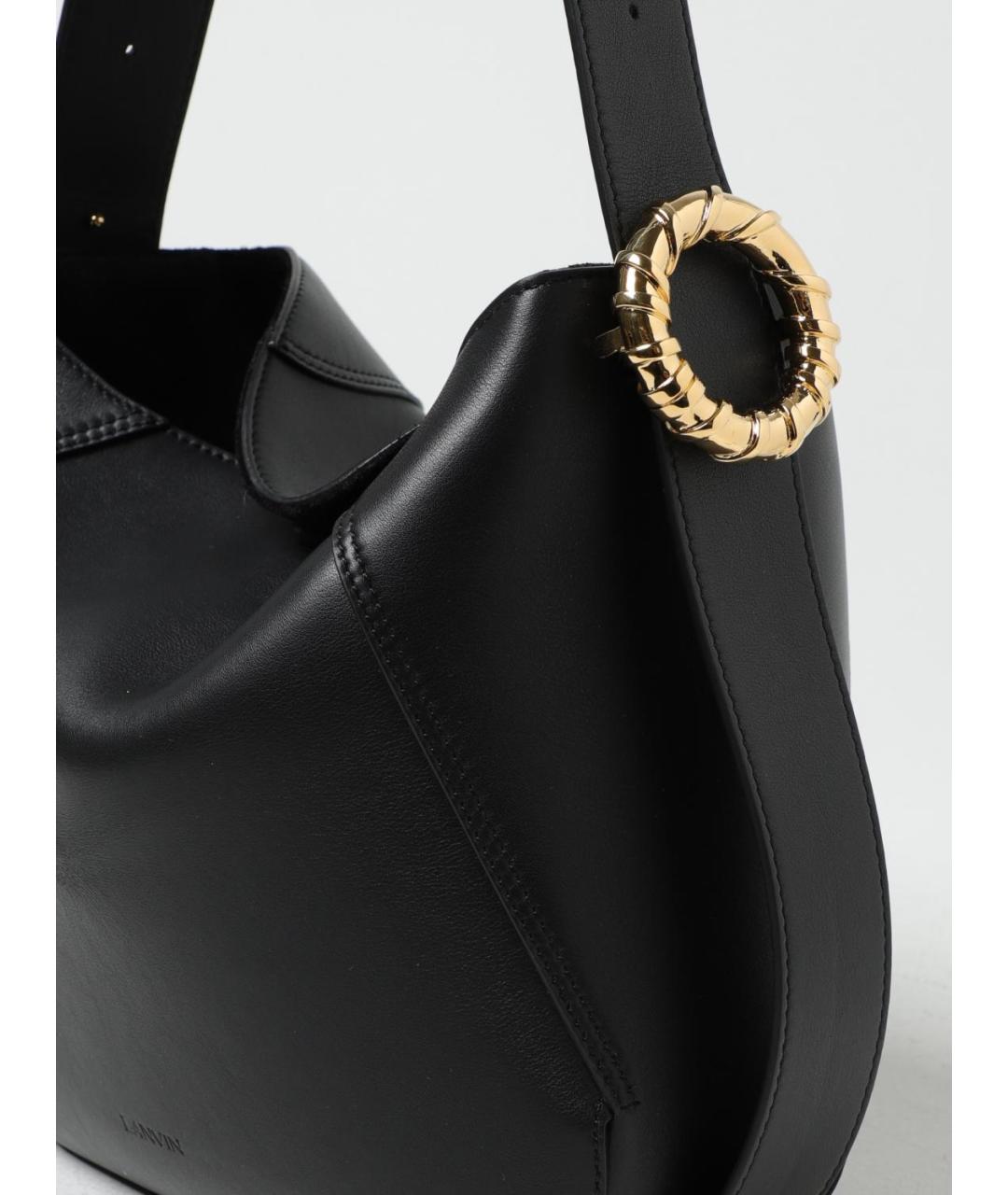 LANVIN Черная кожаная сумка через плечо, фото 3