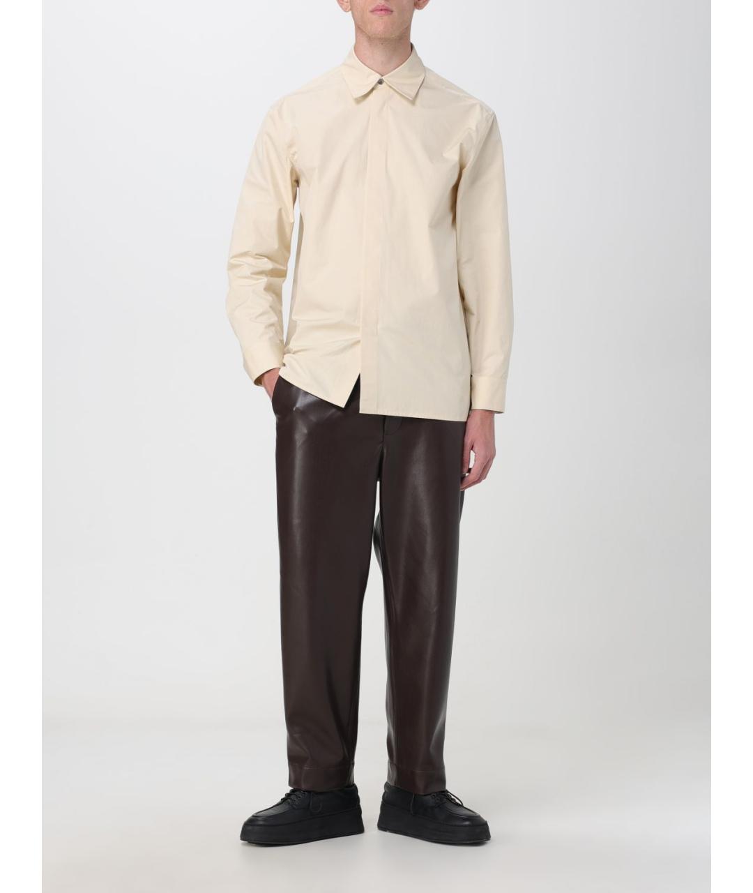 JIL SANDER Бежевая хлопковая кэжуал рубашка, фото 3